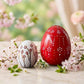 handmade red ceramic egg set for easter and spring home decor