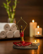 Root Chakra Yogini Candle Holder (22 cm) – Handmade Red Spiritual Designer Decor