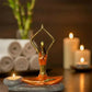 handmade orange yogini candle holder inspired by the sacral chakra