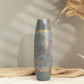 Semavi Cylinder Ceramic Vase (38 cm) – Handmade Blue, Grey & Gold Designer Decor