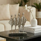 silver abstract sculptural decor object for modern interior styling