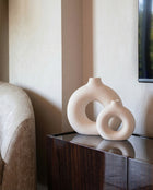 sculptural textured ring ceramic vases for scandinavian interior styling