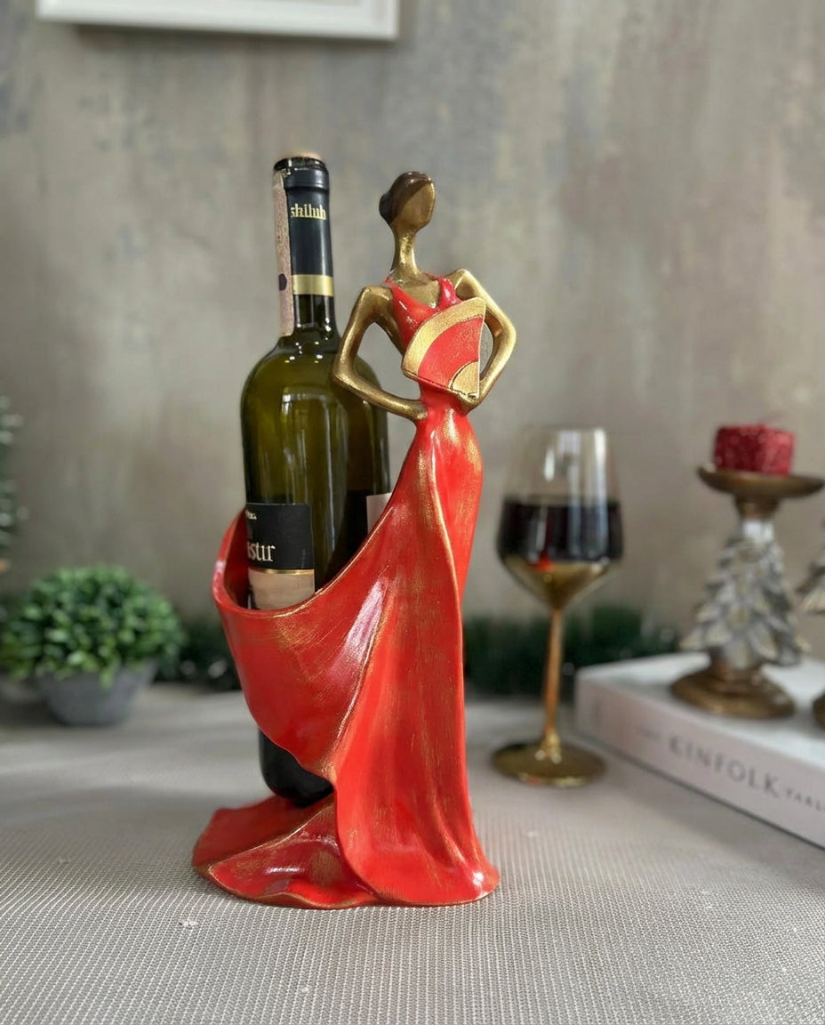 artistic woman wine bottle holder sculpture for modern interior decors
