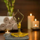 yellow yogini candle holder sculpture for meditation and yoga space decor