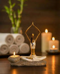 handmade yogini candle holder in white crown chakra spiritual decor
